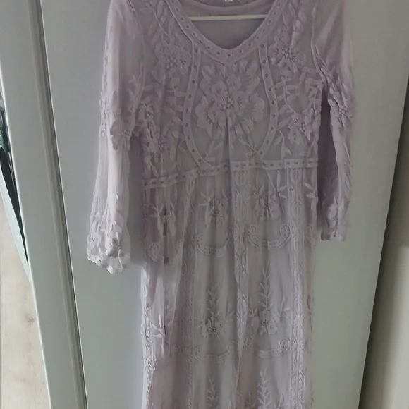 Orange Creek Lilac Embroidered Long Sleeve Dress - Picture 1 of 5